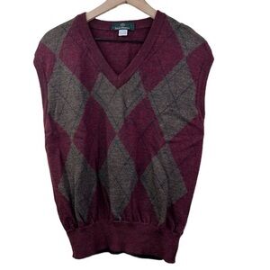 Jack Henry 100% Virgin Wool Argyle Mens Vest Size XL
